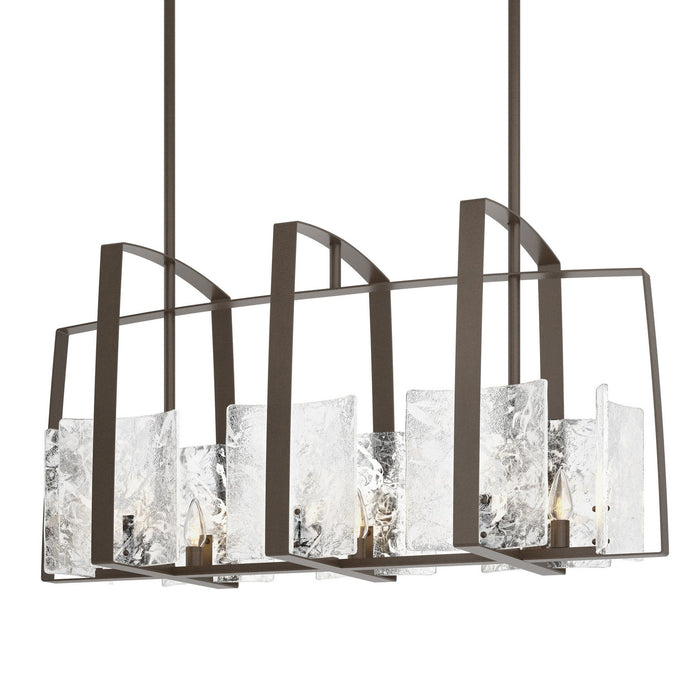 Hubbardton Forge 131311-SKT-MULT-05-YR0699 Eight Light Linear Pendant, Bronze