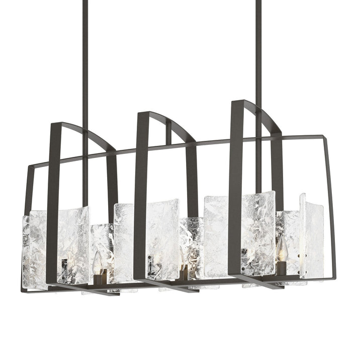 Hubbardton Forge 131311-SKT-MULT-07-YR0699 Eight Light Linear Pendant, Dark Smoke
