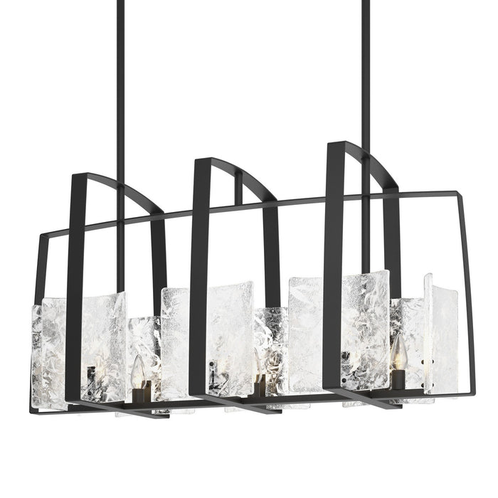Hubbardton Forge 131311-SKT-MULT-10-YR0699 Eight Light Linear Pendant, Black
