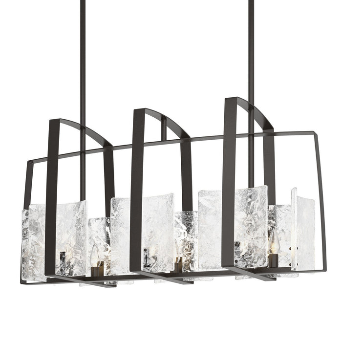 Hubbardton Forge 131311-SKT-MULT-14-YR0699 Eight Light Linear Pendant, Oil Rubbed Bronze