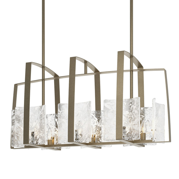Hubbardton Forge 131311-SKT-MULT-84-YR0699 Eight Light Linear Pendant, Soft Gold