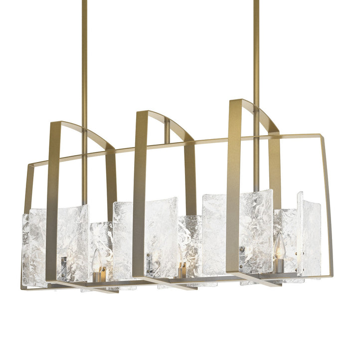Hubbardton Forge 131311-SKT-MULT-86-YR0699 Eight Light Linear Pendant, Modern Brass