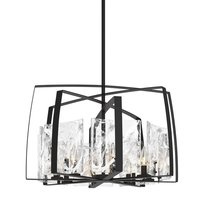 Hubbardton Forge 131312-SKT-MULT-10-YR0699 Eight Light Pendant, Black