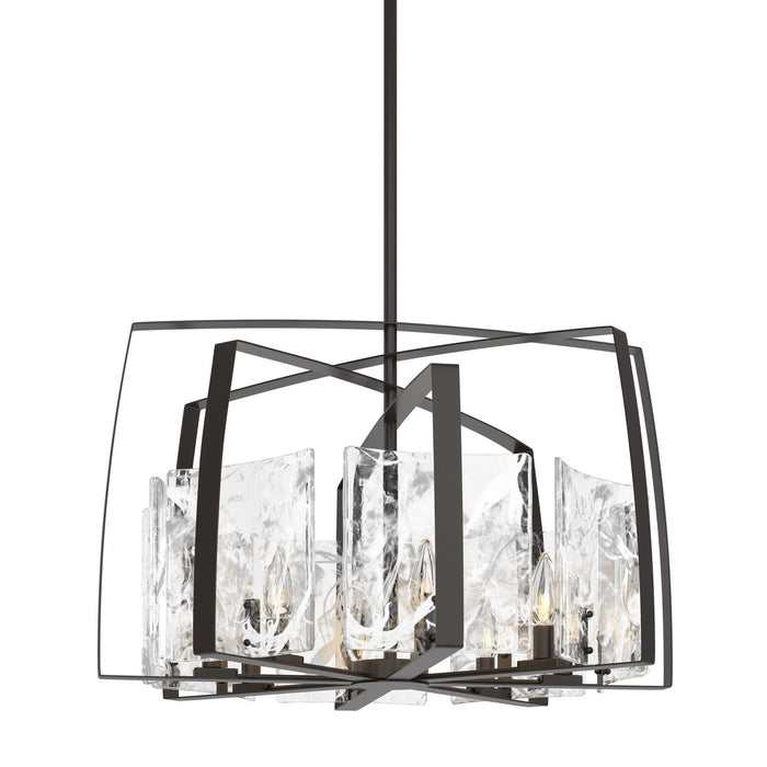 Hubbardton Forge 131312-SKT-MULT-14-YR0699 Eight Light Pendant, Oil Rubbed Bronze