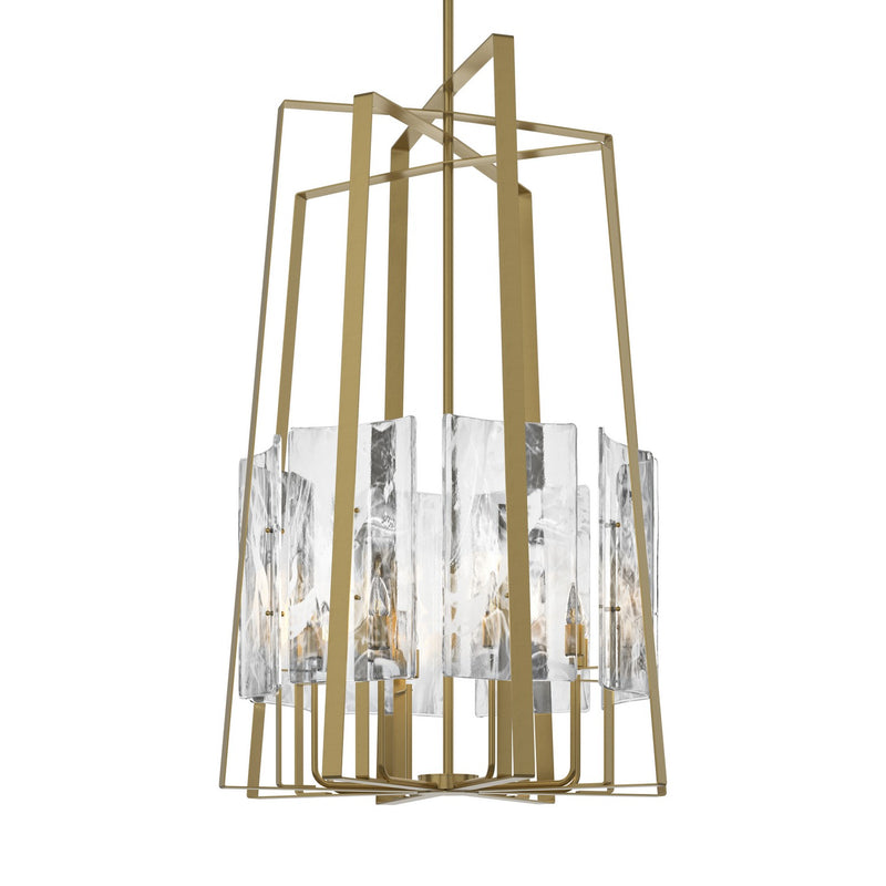 Hubbardton Forge 131313-SKT-MULT-86-YR0729 Eight Light Pendant, Modern Brass