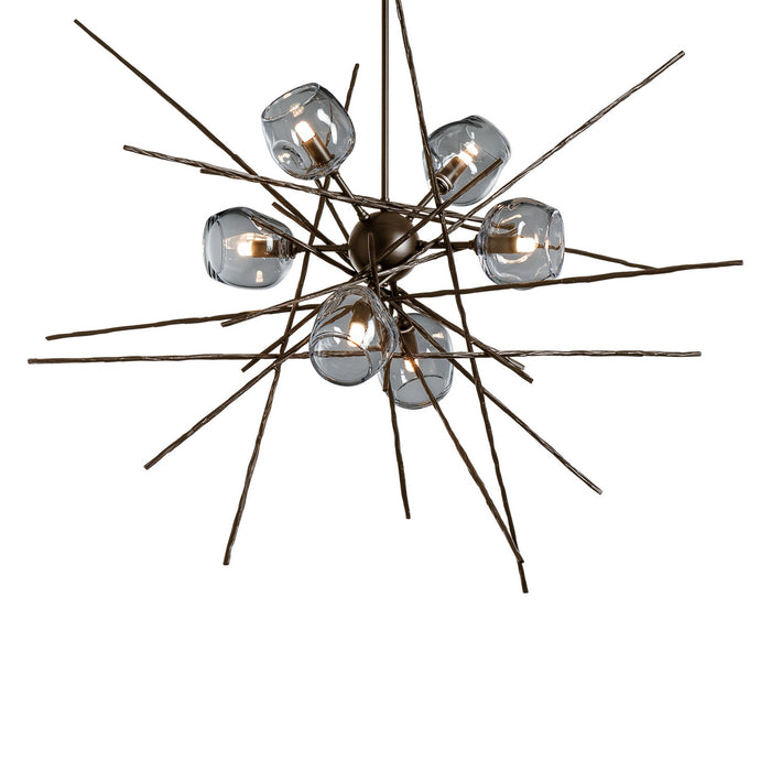Hubbardton Forge 131590-SKT-MULT-05-YL0709 Six Light Pendant, Bronze