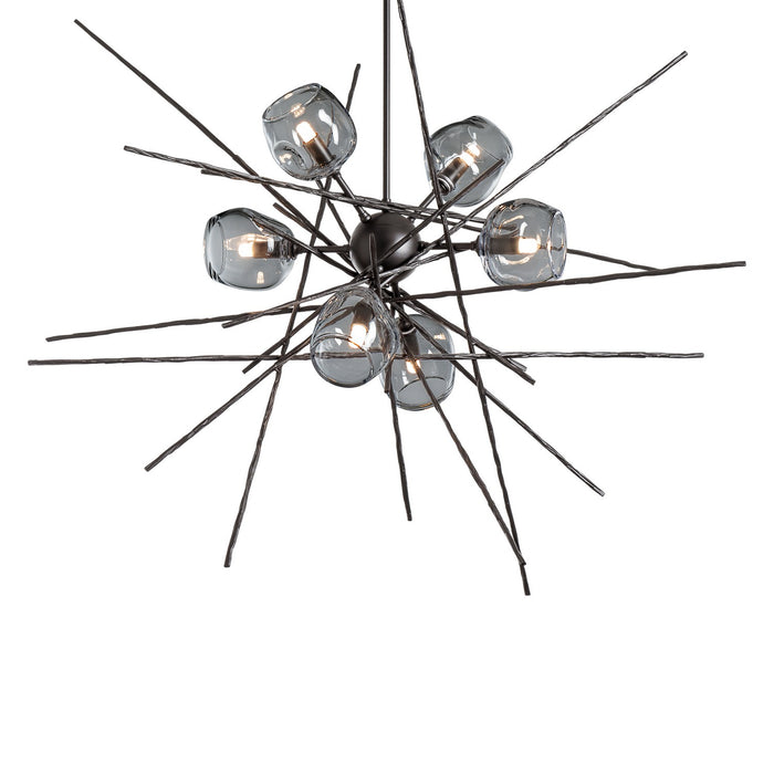 Hubbardton Forge 131590-SKT-MULT-07-YL0709 Six Light Pendant, Dark Smoke