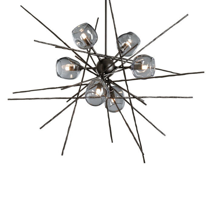Hubbardton Forge 131590-SKT-MULT-14-YL0709 Six Light Pendant, Oil Rubbed Bronze