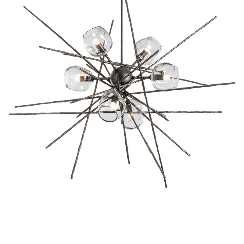 Hubbardton Forge 131590-SKT-MULT-20-ZM0709 Six Light Pendant, Natural Iron