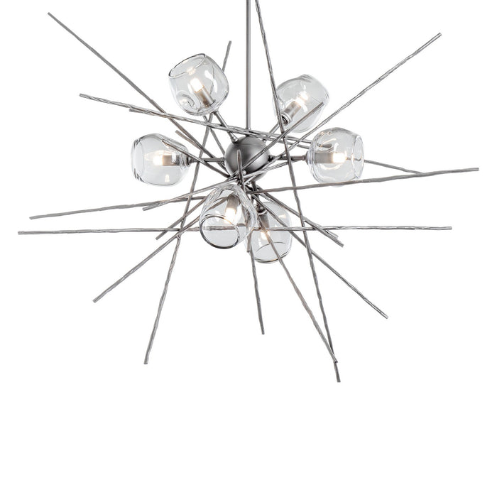 Hubbardton Forge 131590-SKT-MULT-82-ZM0709 Six Light Pendant, Vintage Platinum