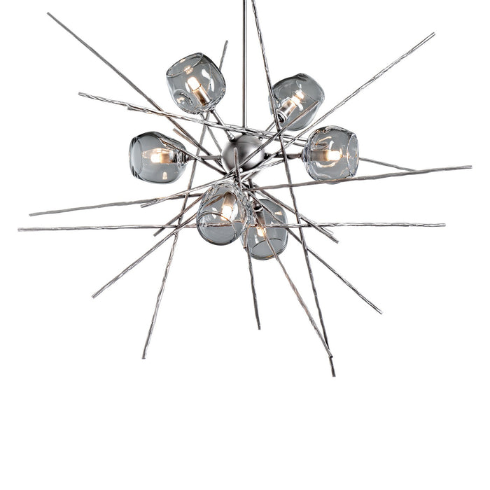 Hubbardton Forge 131590-SKT-MULT-85-YL0709 Six Light Pendant, Sterling
