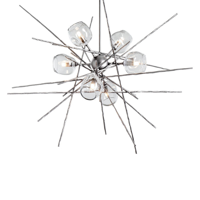 Hubbardton Forge 131590-SKT-MULT-85-ZM0709 Six Light Pendant, Sterling