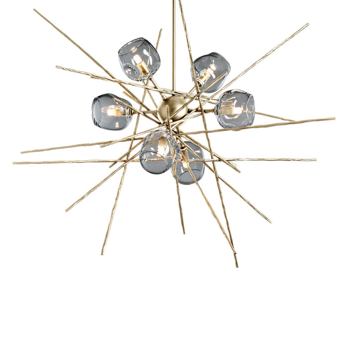 Hubbardton Forge 131590-SKT-MULT-86-YL0709 Six Light Pendant, Modern Brass