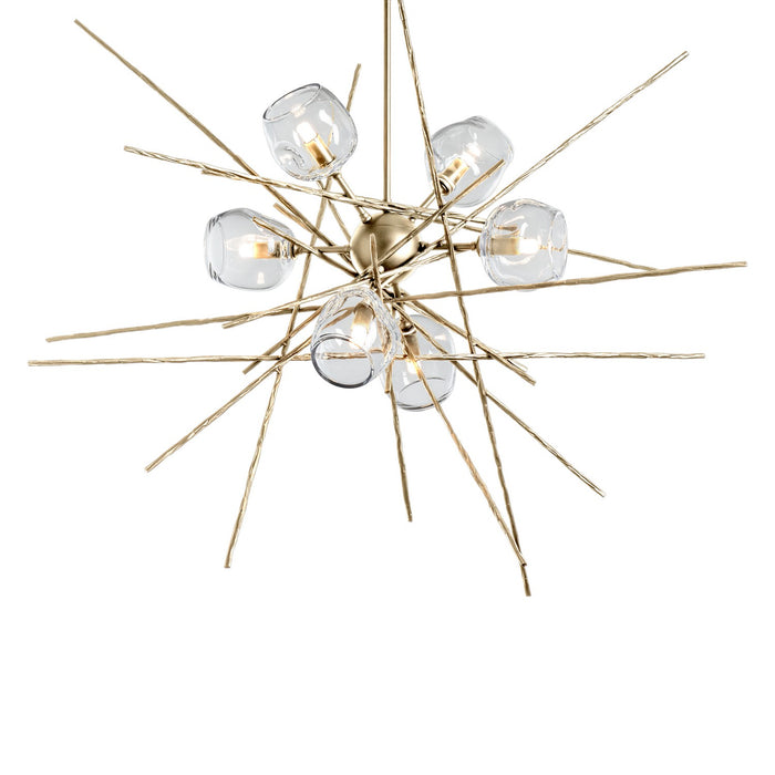 Hubbardton Forge 131590-SKT-MULT-86-ZM0709 Six Light Pendant, Modern Brass
