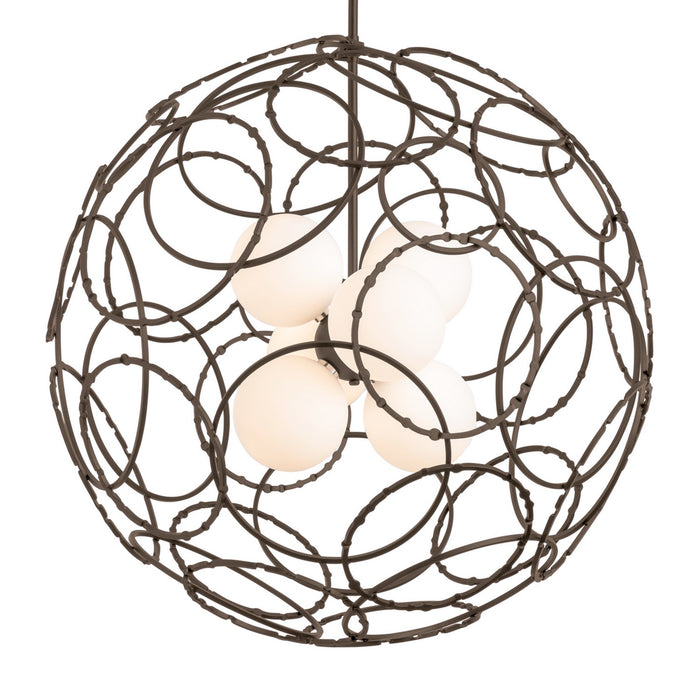 Hubbardton Forge 131602-SKT-MULT-05-GG0677 Six Light Pendant, Bronze