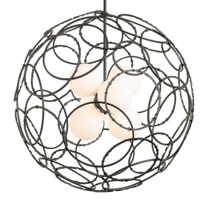 Hubbardton Forge 131602-SKT-MULT-20-GG0677 Six Light Pendant, Natural Iron