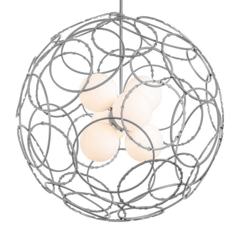 Hubbardton Forge 131602-SKT-MULT-82-GG0677 Six Light Pendant, Vintage Platinum