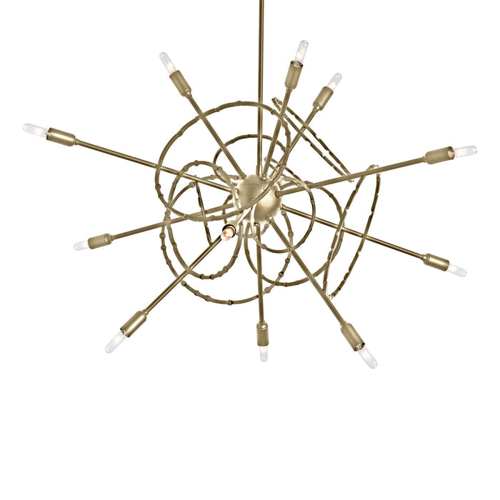 Hubbardton Forge 131604-SKT-MULT-86 12 Light Pendant, Modern Brass