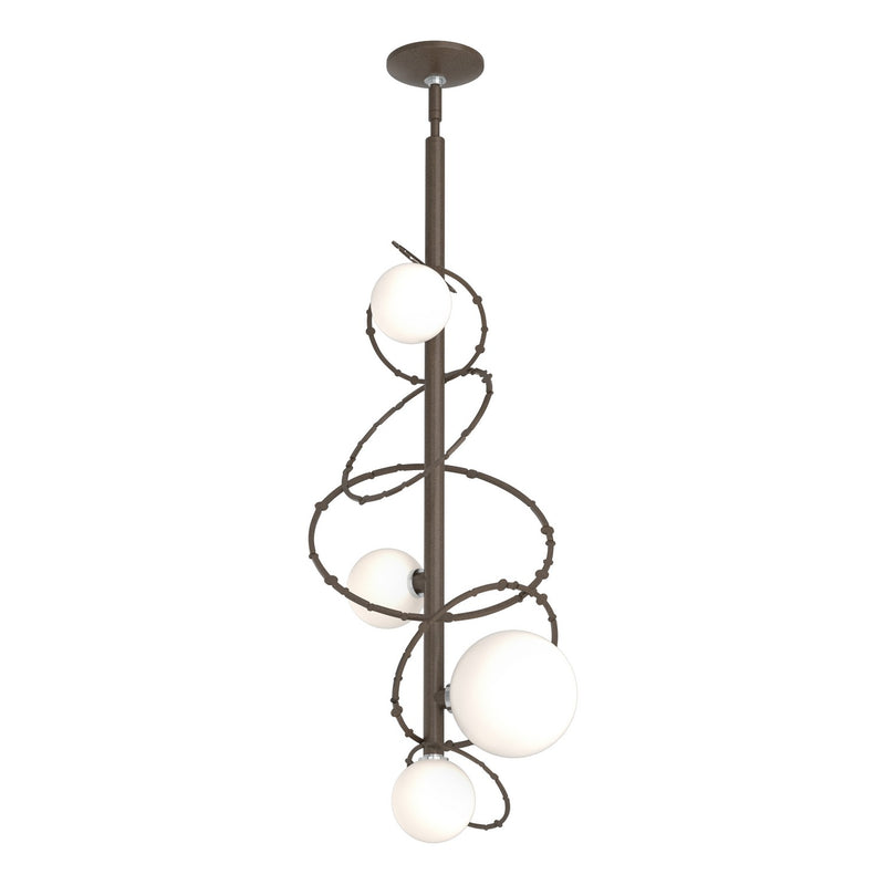 Hubbardton Forge 131606-SKT-MULT-05-GG0712 Four Light Pendant, Bronze