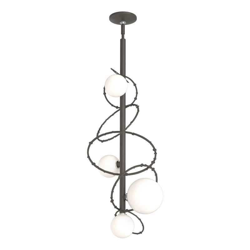 Hubbardton Forge 131606-SKT-MULT-07-GG0712 Four Light Pendant, Dark Smoke