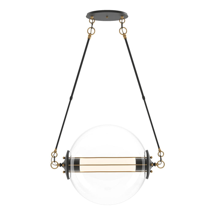 Hubbardton Forge 134405-SKT-STND-31-YE0499 Two Light Pendant, Black with Brass Accents