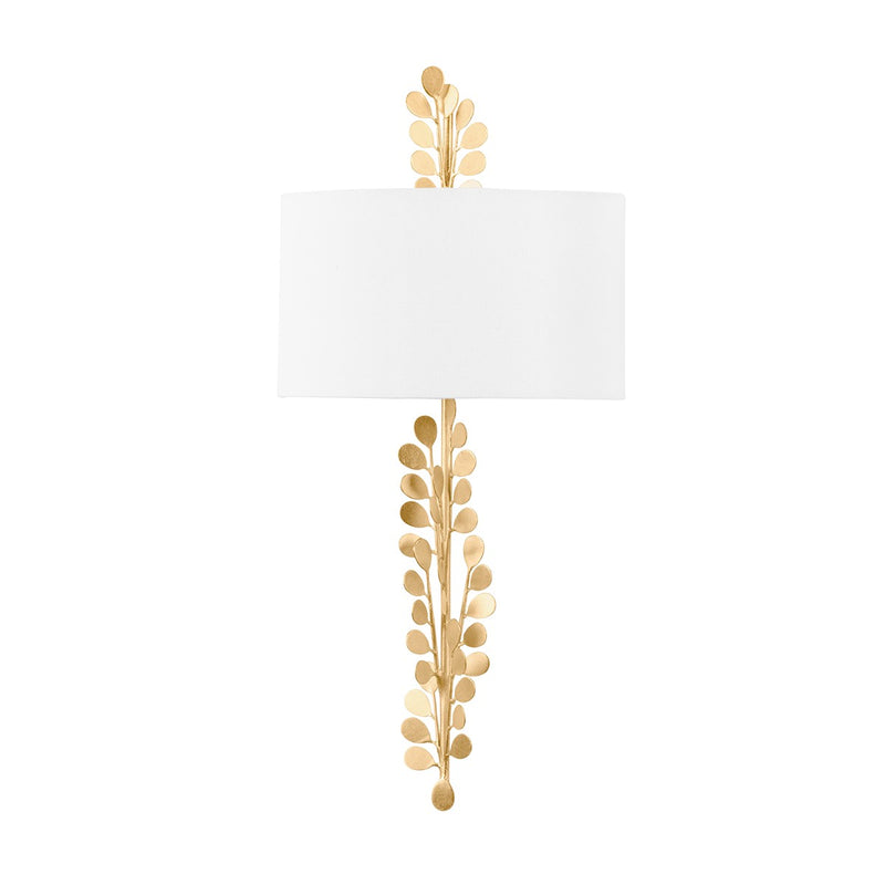 Troy Lighting B1825-VGL Two Light Wall Sconce, Vintage Gold Leaf