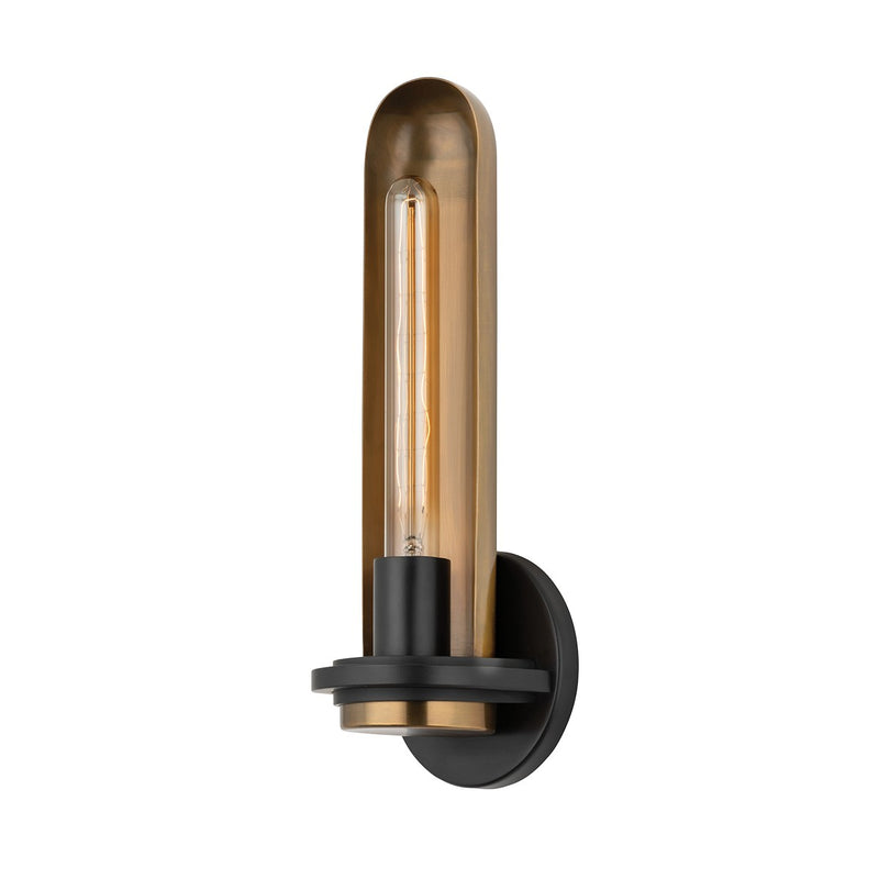 Troy Lighting B8616-PBR/SBK One Light Wall Sconce, Patina Brass