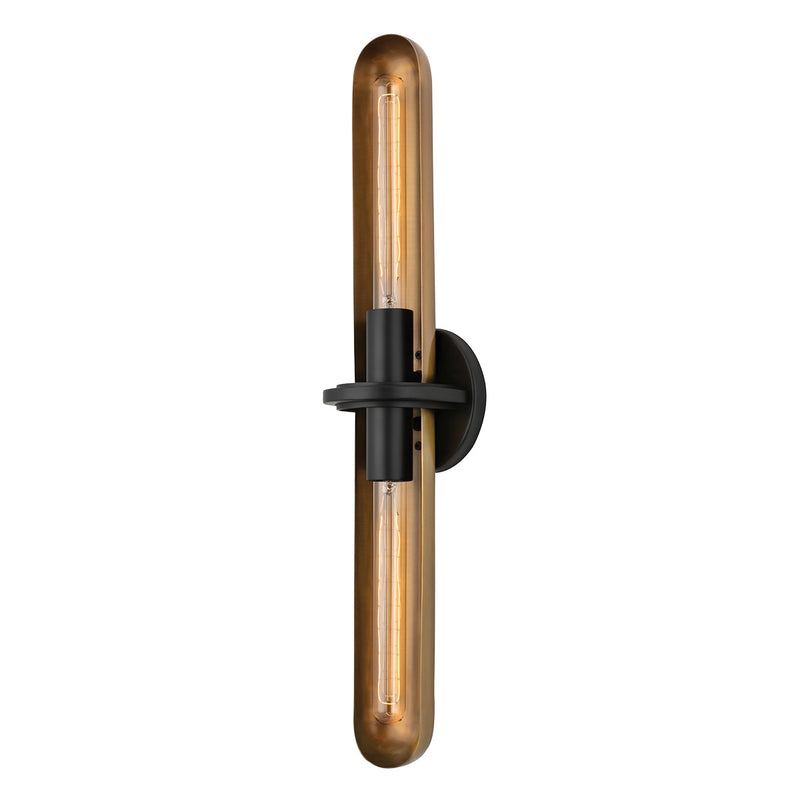 Troy Lighting B8626-PBR/SBK Two Light Wall Sconce, Patina Brass