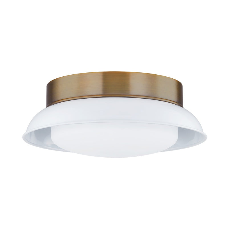 Troy Lighting C2014-PBR/GWH Two Light Flush Mount, Patina Brass