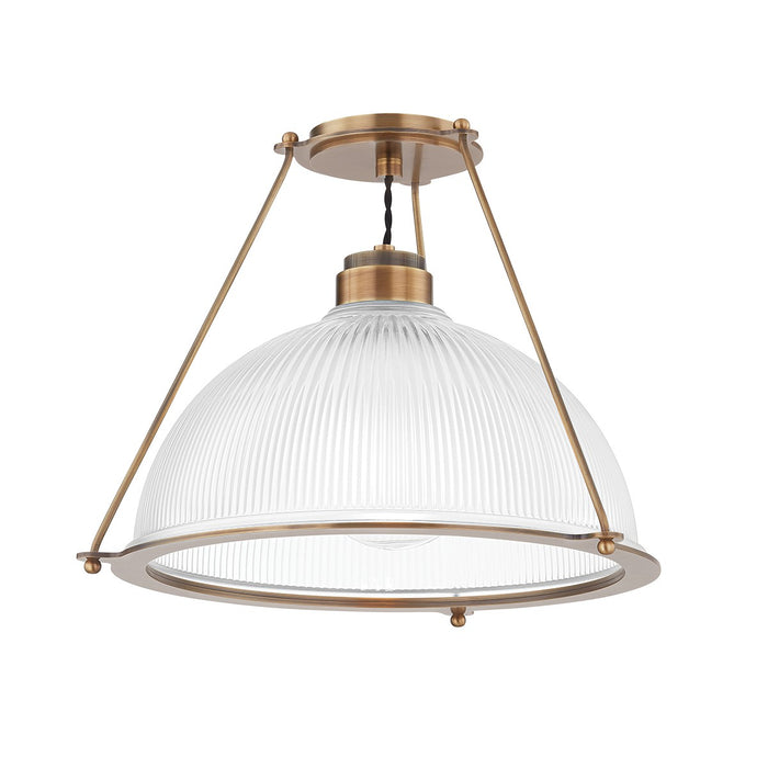 Troy Lighting C2118-PBR One Light Semi Flush Mount, Patina Brass