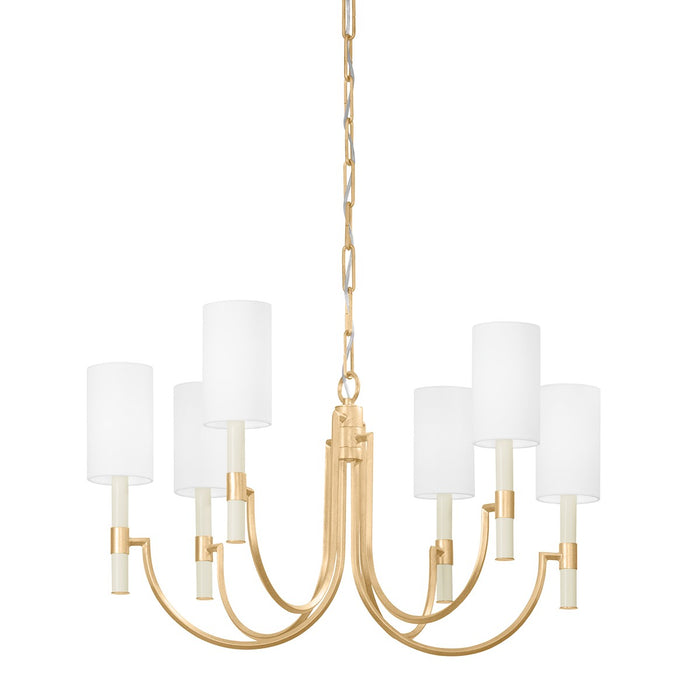 Troy Lighting F1131-VGL Six Light Chandelier, Vintage Gold Leaf