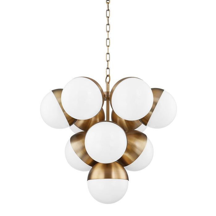 Troy Lighting F1526-PBR Ten Light Chandelier, Patina Brass