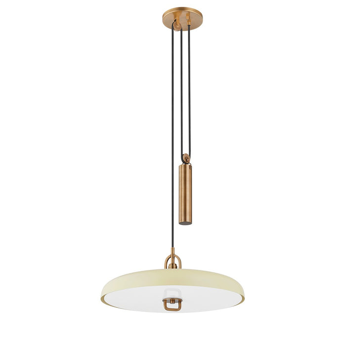 Troy Lighting F1618-PBR/SSD LED Pendant, Patina Brass And Soft Sand