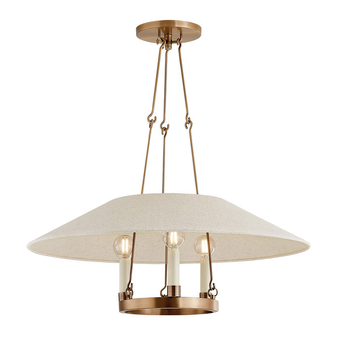 Troy Lighting F1625-PBR Three Light Chandelier, Patina Brass