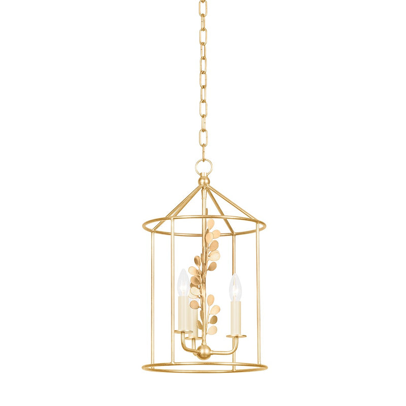 Troy Lighting F1812-VGL Three Light Lantern, Vintage Gold Leaf