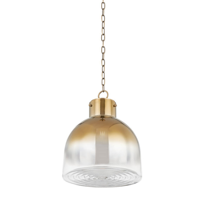 Troy Lighting F2116-PBR One Light Pendant, Patina Brass