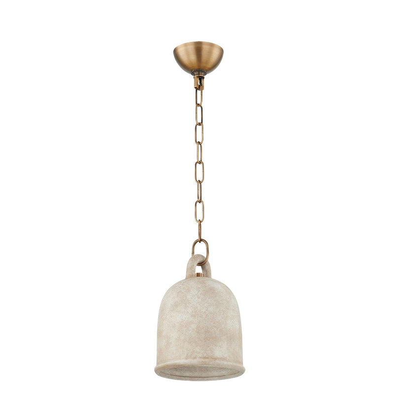 Troy Lighting F2708-PBR/CRE One Light Pendant, Patina Brass