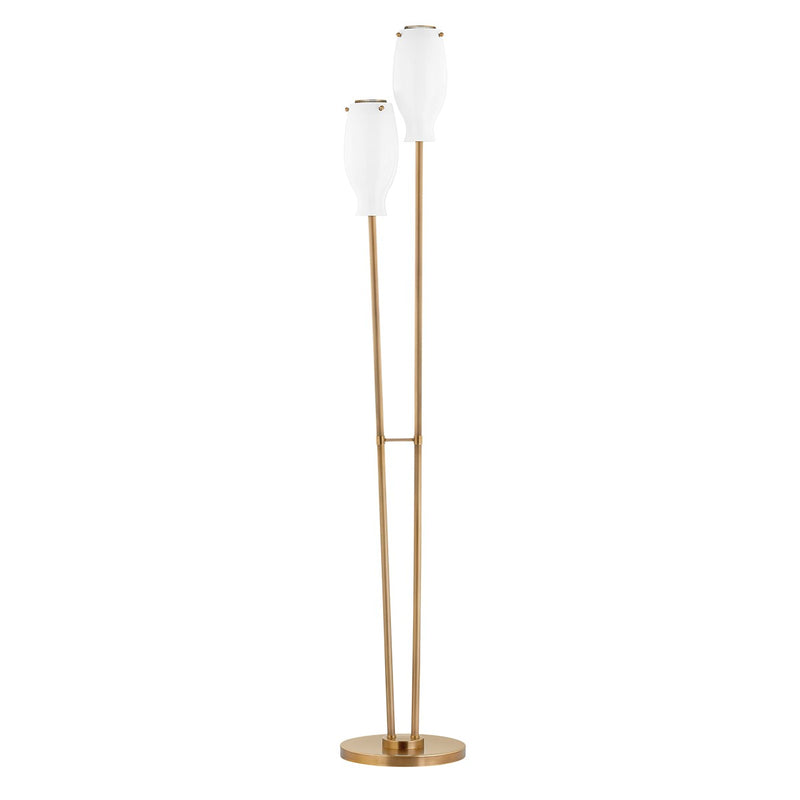 Troy Lighting PFL1668-PBR Two Light Floor Lamp, Patina Brass