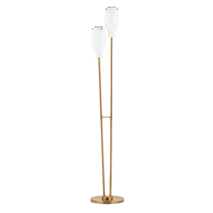 Troy Lighting PFL1668-PBR Two Light Floor Lamp, Patina Brass