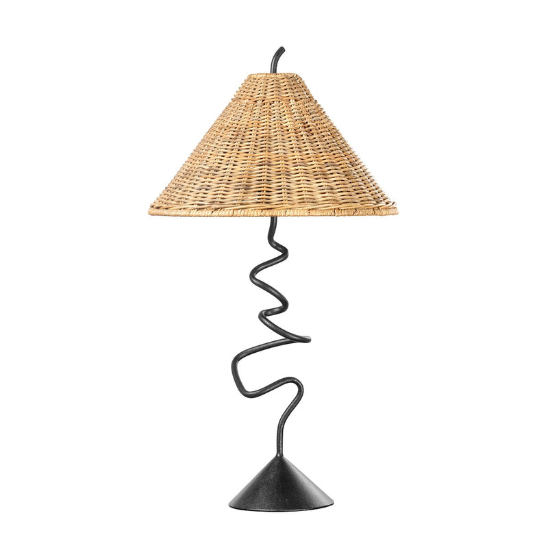 Troy Lighting PTL1026-FOR One Light Table Lamp, Forged Iron