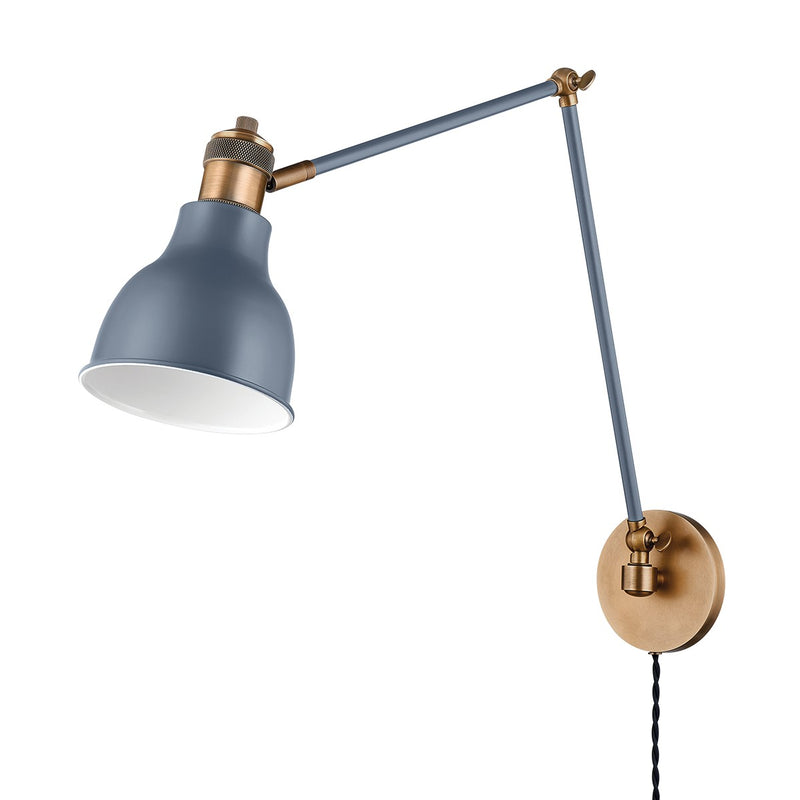 Troy Lighting PTL1219-PBR/SBL One Light Wall Sconce, Patina Brass/Slate Blue