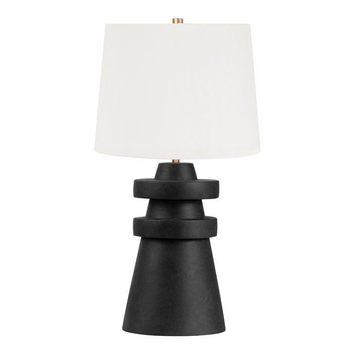 Troy Lighting PTL1225-PBR/CCH One Light Table Lamp, Patina Brass