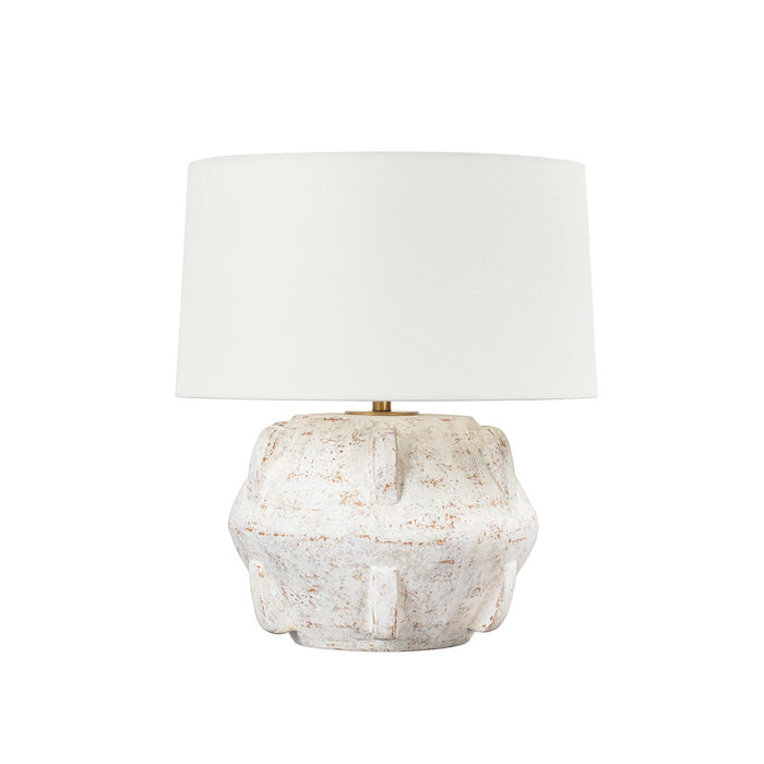 Troy Lighting PTL7519-PBR/CWT One Light Table Lamp, Patina Brass