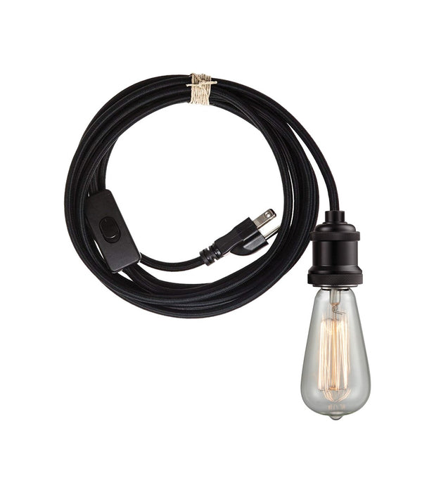 Innovations 020BK-1BK-PG Plug-In Corded Socket And Cover With Switch, Matte Black