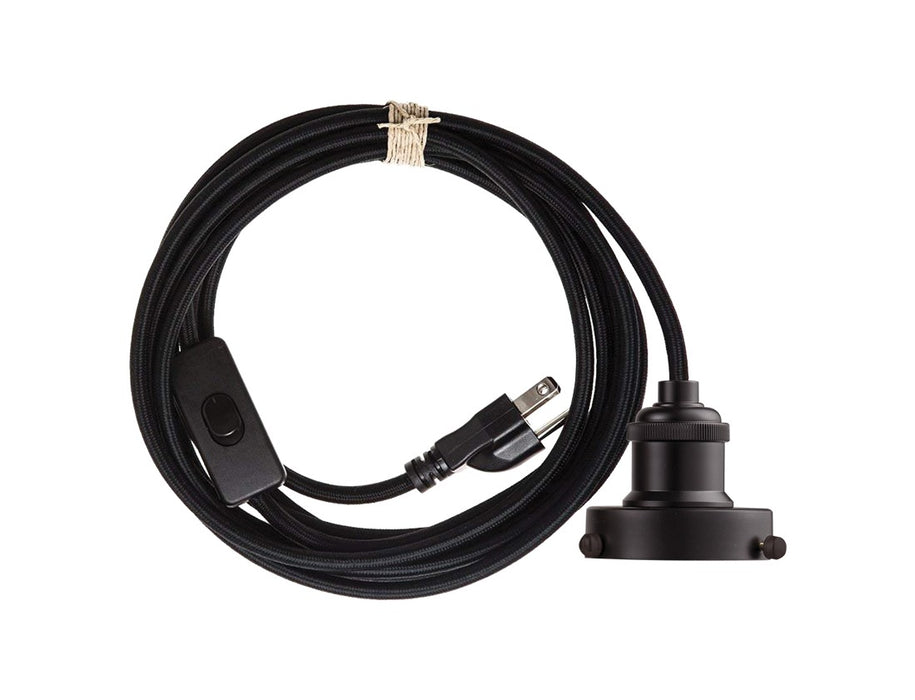 Innovations 020BK-1HBK-PG Plug-In Corded Socket And Cover With Switch & Holder, Matte Black
