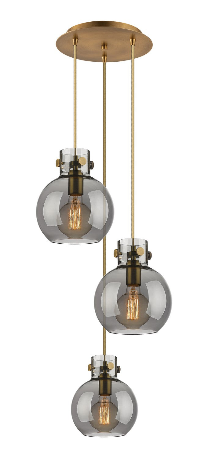 Innovations 113-410-1PS-BB-G410-8SM Four Light Pendant, Brushed Brass