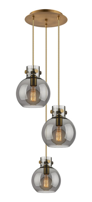 Innovations 113-410-1PS-BB-G410-8SM Four Light Pendant, Brushed Brass