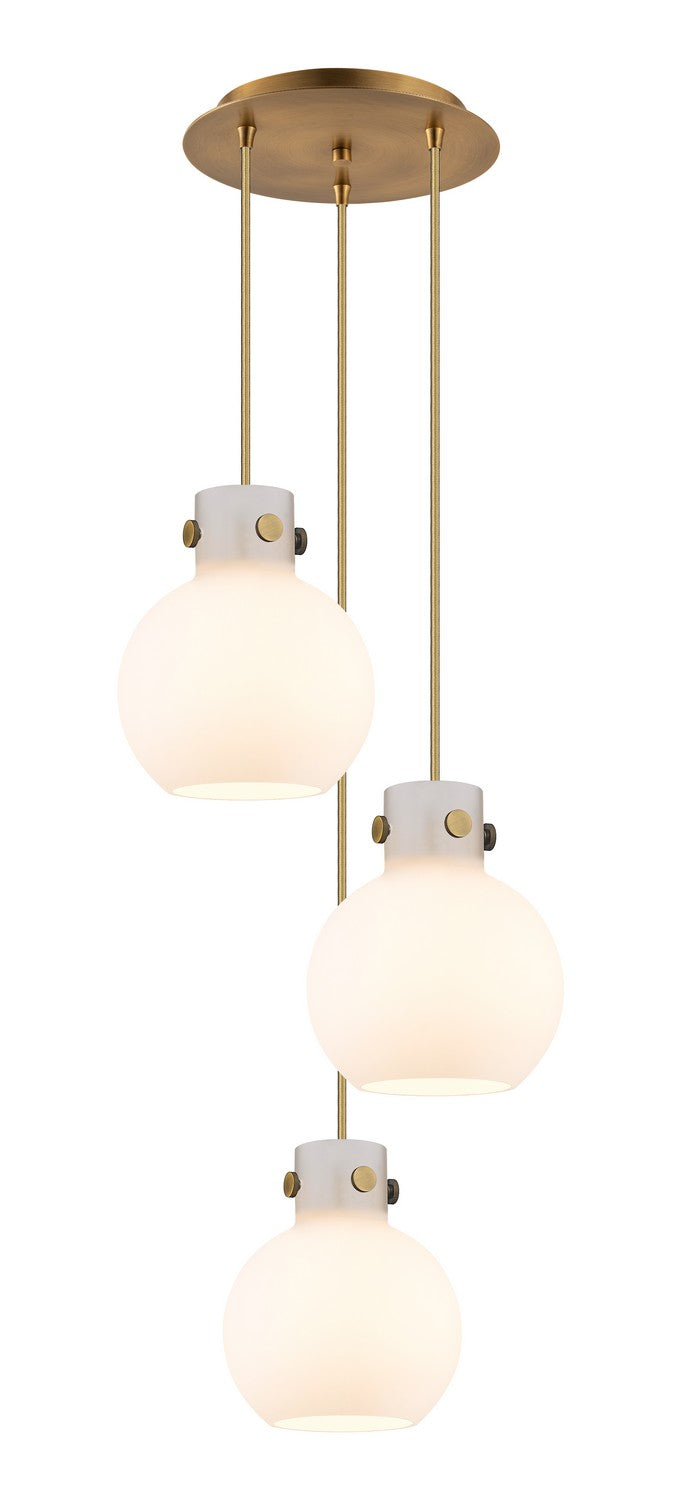Innovations 113-410-1PS-BB-G410-8WH Seven Light Pendant, Brushed Brass
