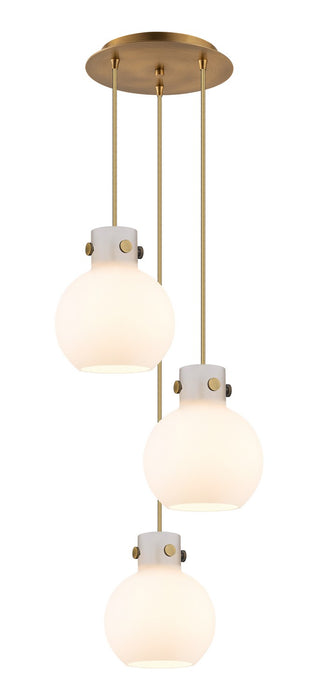 Innovations 113-410-1PS-BB-G410-8WH Seven Light Pendant, Brushed Brass