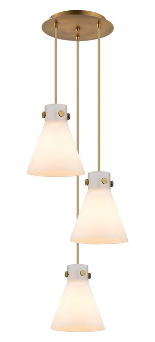 Innovations 113-410-1PS-BB-G411-8WH Nine Light Pendant, Brushed Brass
